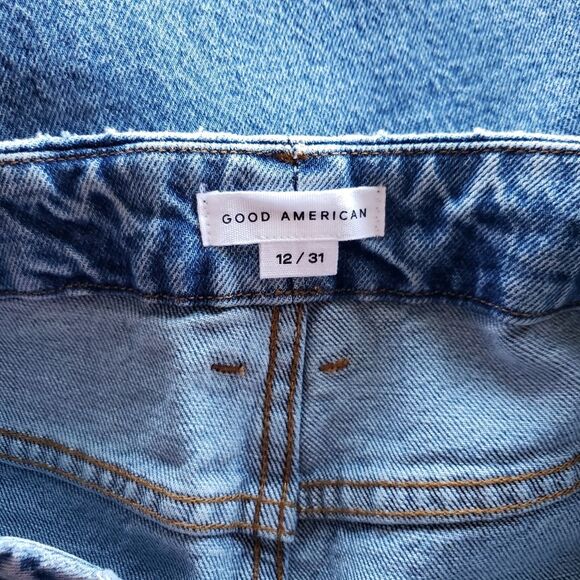 Good American Good Vintage High Waist Distressed Denim Stretchy Jeans Frayed Hem - Picture 6 of 8